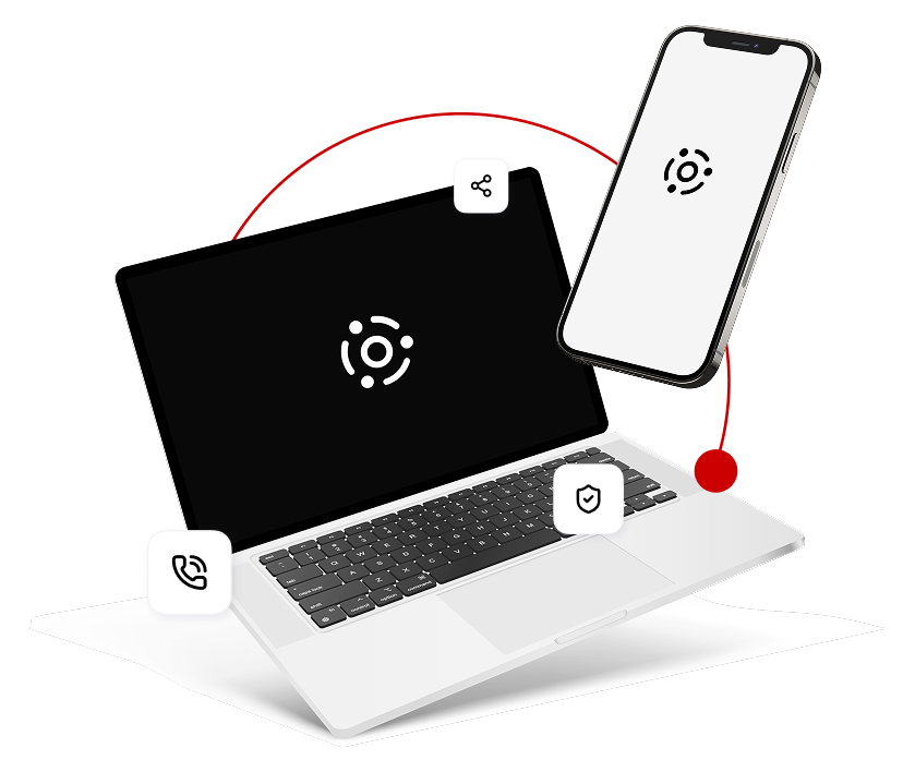 un ordinateur portable et un smartphone représentant l'idée d'une communication unifiée