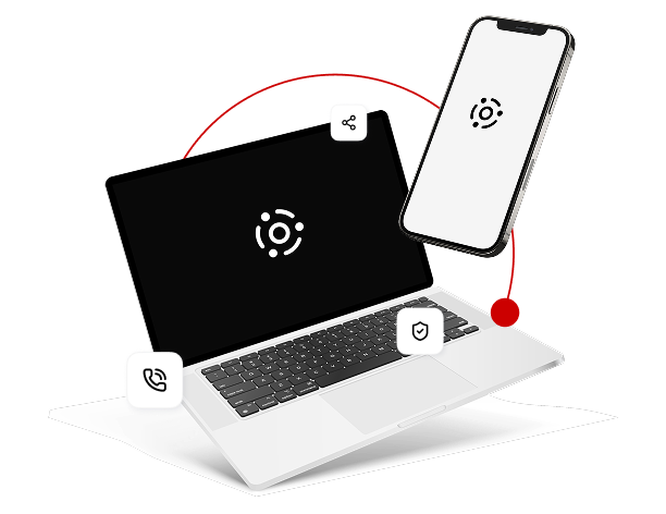 un ordinateur portable et un smartphone représentant l'idée d'une communication unifiée