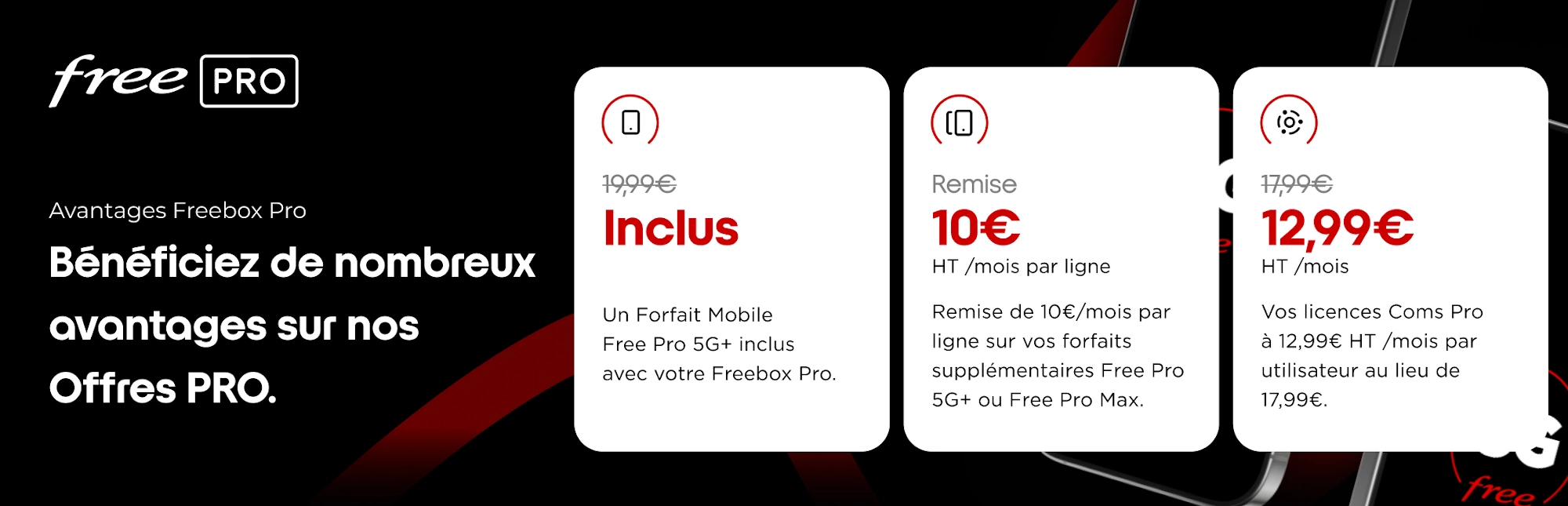 Propriétés des avantages de l'offre freebox pro